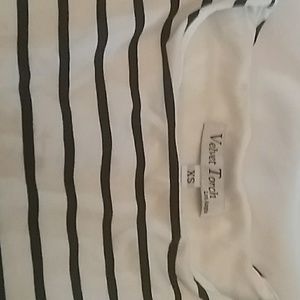 Fitted white and black striped dress